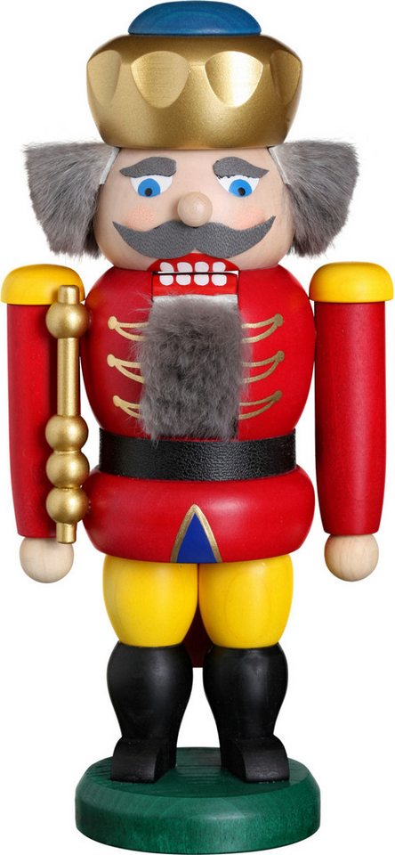 Seiffener Volkskunst Nussknacker Nussknacker König rot der Seiffener Volkskunst eG, Handarbeit aus dem Erzgebirge von Seiffener Volkskunst