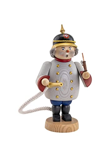 Seiffener Volkskunst | Räuchermännchen Erzgebirge | Gemütliche Typen 18 cm | Räucherfigur | Erzgebirgische Volkskunst | 12675 | Feuerwehrmann von Seiffener Volkskunst