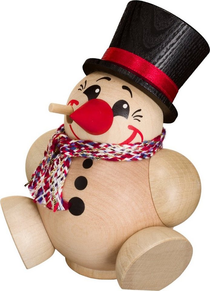 Seiffener Volkskunst Räuchermännchen Kugelräuchermännchen Cool-Man mit Schal, (1 St), Handarbeit aus dem Erzgebirge von Seiffener Volkskunst