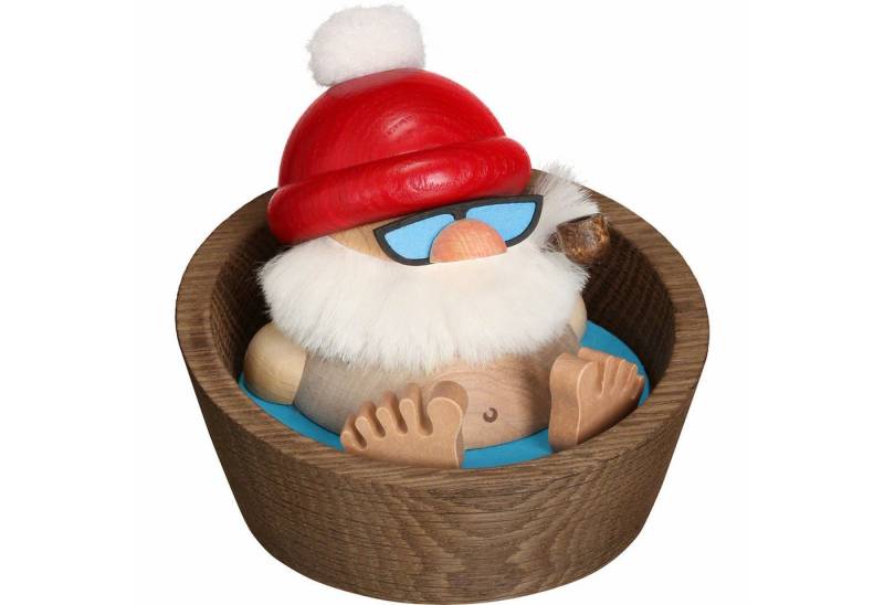 Seiffener Volkskunst Räuchermännchen Nikolaus Karl im Pool - Kugelräucherfigur (10cm) Räuchermann von Seiff von Seiffener Volkskunst