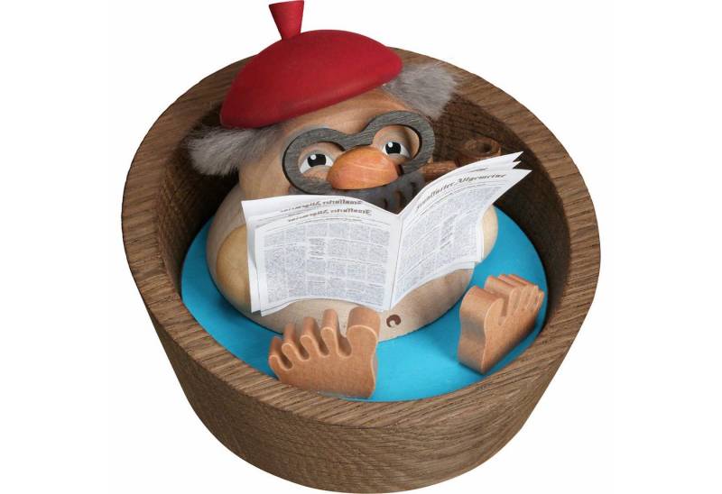 Seiffener Volkskunst Räuchermännchen Opa Albert im Pool - Kugelräucherfigur (10cm) Räuchermann von Seiffene von Seiffener Volkskunst