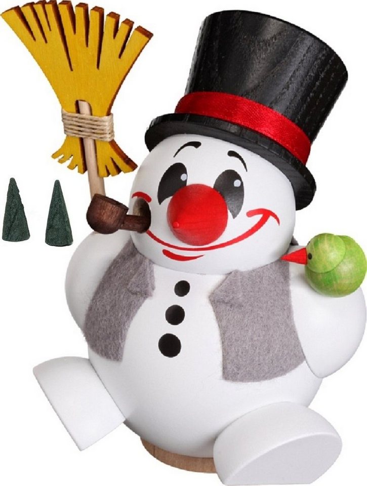 Seiffener Volkskunst Räuchermännchen Räuchermännchen Kugelfigur Cool Man mit Weste Holz 12 cm Erzgebirge, Original Erzgebirge von Seiffener Volkskunst