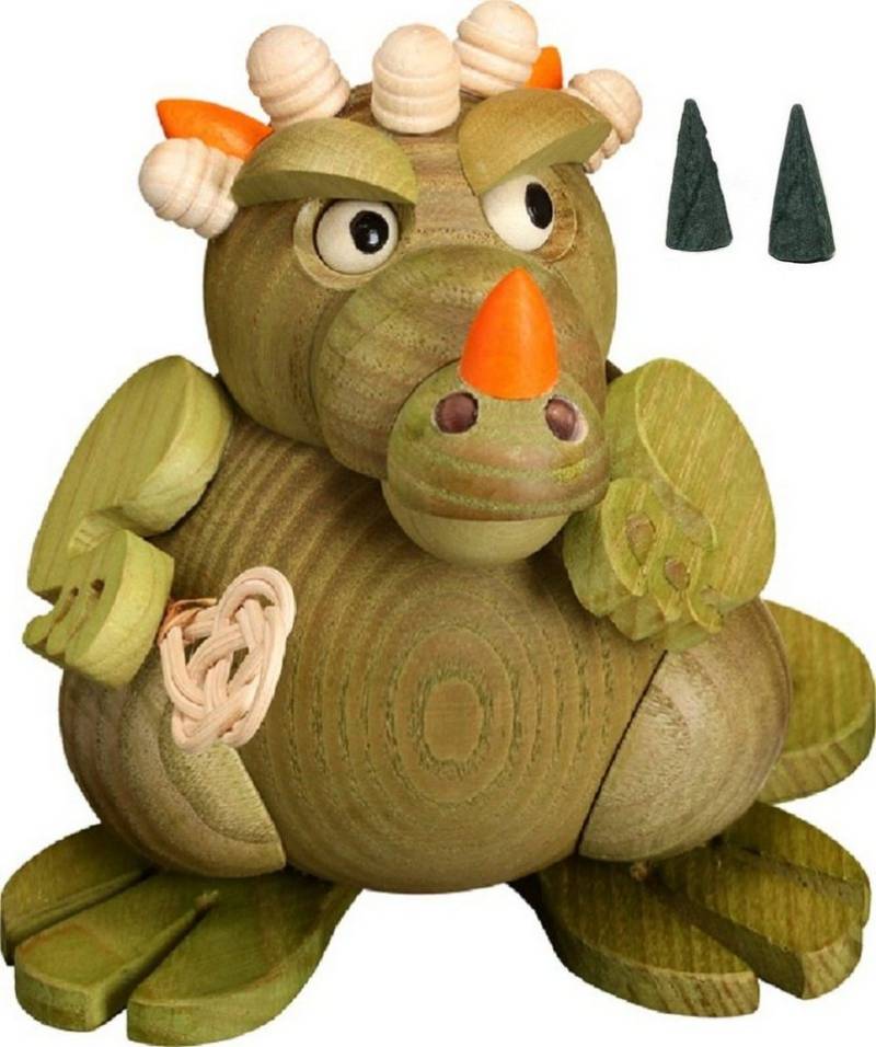 Seiffener Volkskunst Räuchermännchen Räuchermännchen Räucherdrache Mama Drache Holz 11 cm Erzgebirge, Original Erzgebirge von Seiffener Volkskunst