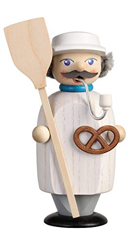 Seiffener Volkskunst | Räuchermann Erzgebirge | Kleine Gesellen 14 cm | Räuchermännchen | Original Erzgebirgische Volkskunst | 12258 | Bäcker von Seiffener Volkskunst