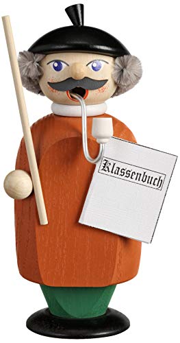 Seiffener Volkskunst | Räuchermann Erzgebirge | Kleine Gesellen 14 cm | Räuchermännchen | Original Erzgebirgische Volkskunst | 12264 | Lehrer von Seiffener Volkskunst