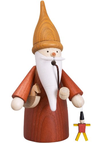 Seiffener Volkskunst | Räuchermännchen Erzgebirge Wichtel | 16 cm | erzgebirgische Holzkunst Weihnachten | 12313 | Spielzeugwichtel von Seiffener Volkskunst
