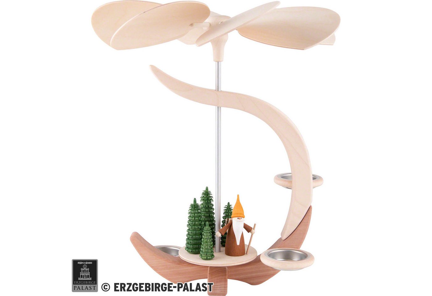 Seiffener Volkskunst Weihnachtspyramide 1-stöckige Pyramide C-Form Waldarbeiterwichtel (30cm) von Seiffener Vo von Seiffener Volkskunst