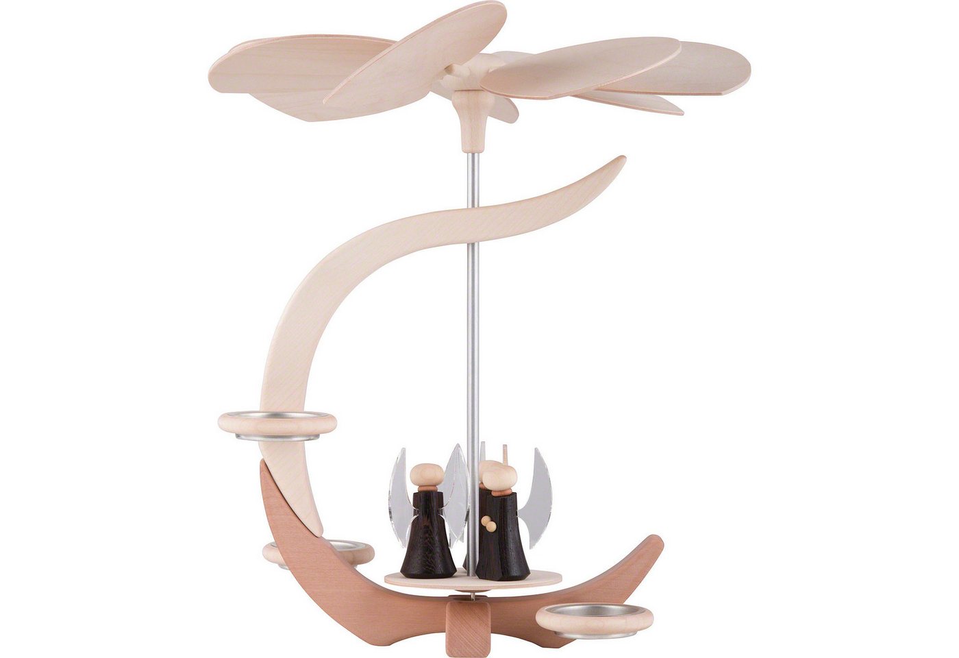 Seiffener Volkskunst Weihnachtspyramide 1-stöckige Pyramide C-Form mit Engel (30cm) von Seiffener Volkskunst von Seiffener Volkskunst