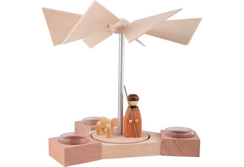 Seiffener Volkskunst Weihnachtspyramide 1-stöckige Pyramide Hexagonum Schäfer (20cm) von Seiffener Volkskunst von Seiffener Volkskunst