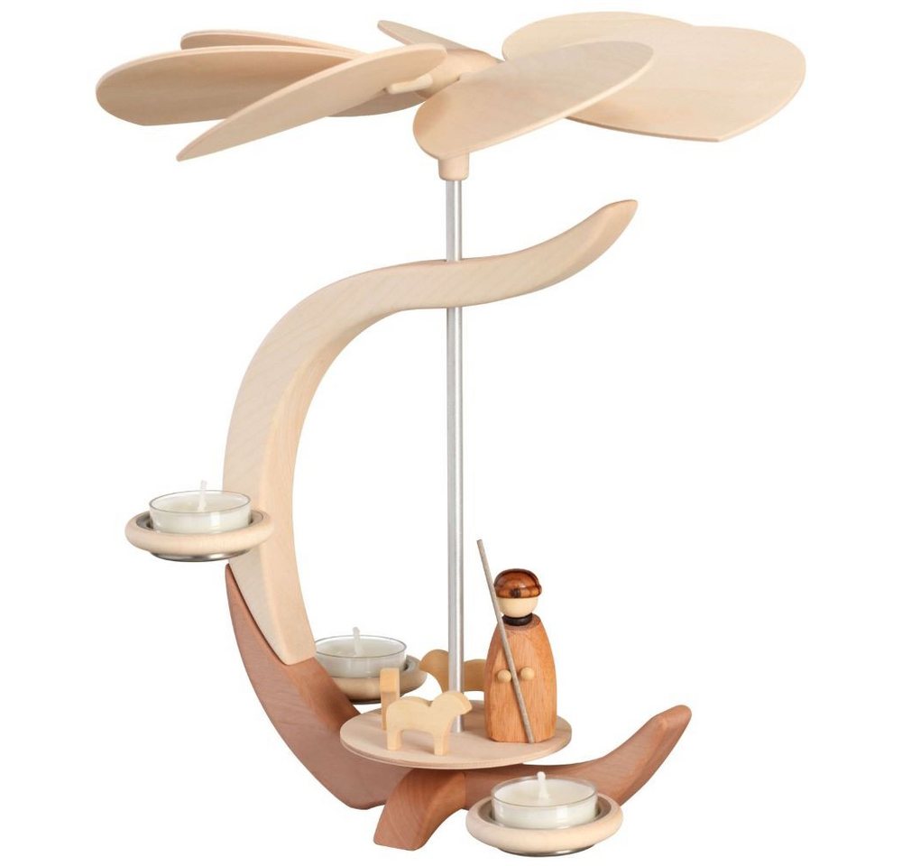 Seiffener Volkskunst Weihnachtspyramide Pyramide C-Form Schäfer, 30 cm von Seiffener Volkskunst