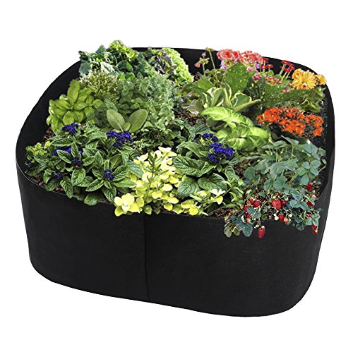 Pflanztasche für den Garten, atmungsaktiv, Pflanztasche, Gemüsebeutel, für Balkon, Garten, Garten, Schwarz von Seika