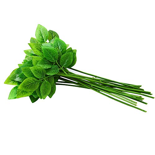 Seika Künstliche grüne Blätter, Rosenstiele, Kunststoff, naturgetreu, 50 Stück von Seika