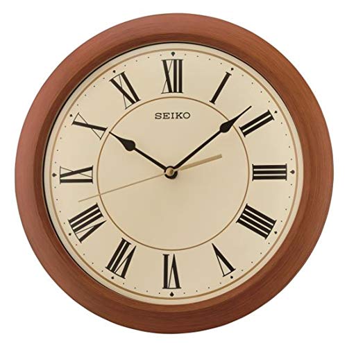 Seiko Wanduhr braun Kunststoff Schleichende Sekunde QXA713T von Seiko Clocks