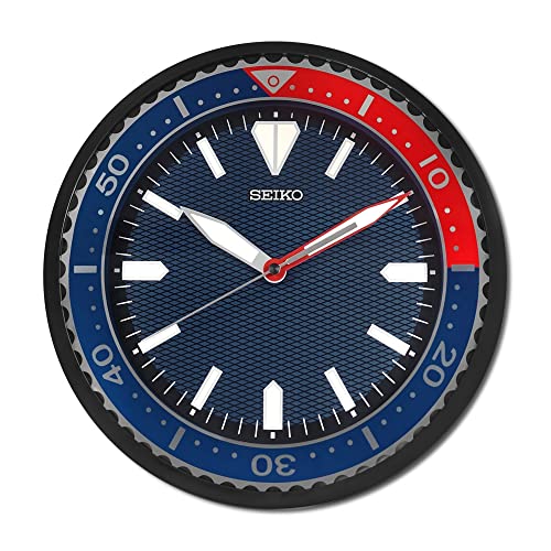 Seiko Clocks Wanduhr mit blauem Zifferblatt und geräuschlosem Sweep QXA791J von Seiko