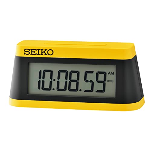 Seiko Clocks Wecker LCD QHL091Y, eckig, Gelb-schwarz von Seiko