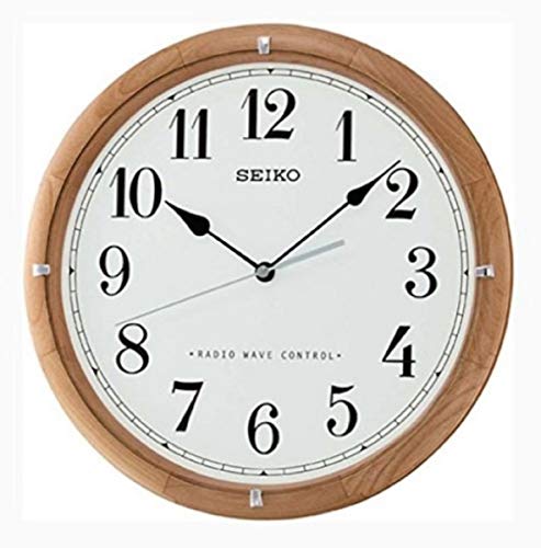 Seiko Funkwanduhr braun Holz (Erle) QXR208Z von Seiko Clocks