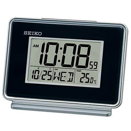 Seiko LCD Dual Alarm Kalender Uhr Kunststoff Schwarz von Seiko