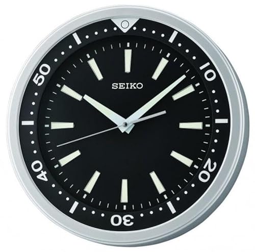 Seiko Plastic Wall Clock (35 cm x 35 cm x 5.4 cm, Black) von Seiko