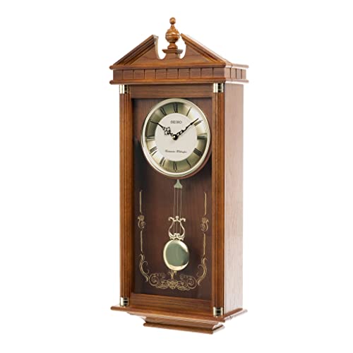 Seiko QXH107B Westminster/Whittington Dual Chime Wanduhr mit Pendel, Braun, 76 x 36,5 x 14 cm Seiko QXH107B Westminster/Whittington Dual Chime Wanduhr mit Pendel, Braun, 76 x 36,5 x 14 cm von Seiko