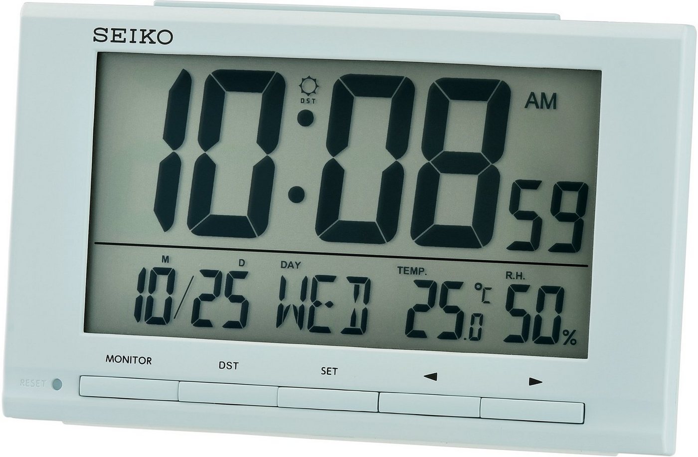 Seiko Quarzwecker LCD-Wecker Light Blue, QHL090L mit digitaler Anzeige von Seiko