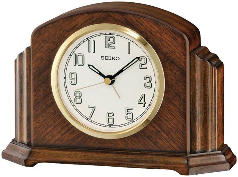 Seiko Tischuhr QXE043B Quarzuhr, Wohnzimmer,Esszimmer,Holz,nussbaumfarben,Arbeitszimmer,Büro von Seiko