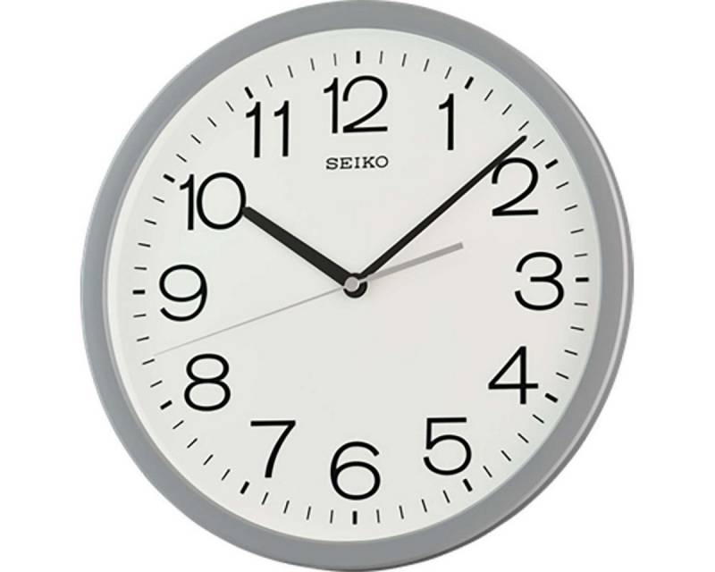 Seiko Wanduhr Quarz Hellgrau Gut Ablesbar von Seiko