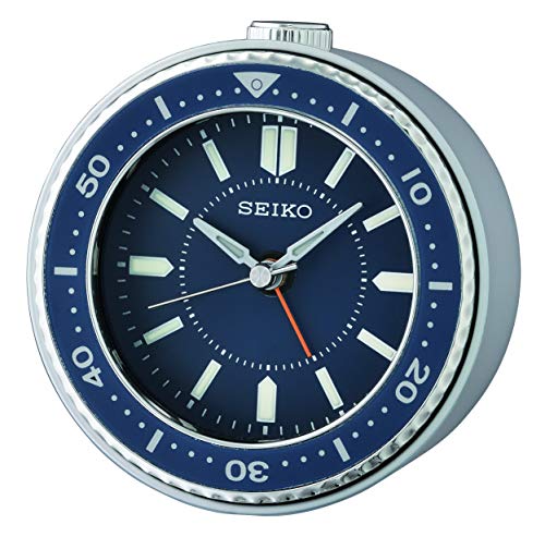 Seiko Wecker, Kunststoff, blau, 95 mm von Seiko