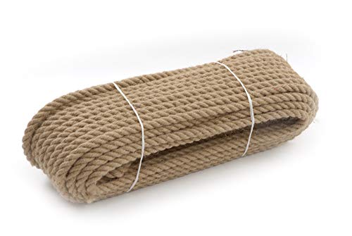 Juteseil tauwerk Jute Jutegedrehtes Seil Natürliche Segel Hersteller Dekorativ Langlebig 3-schäftig geschlagen braun, 12mm, 20M von Seil-tech