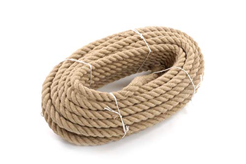 Juteseil tauwerk Jute Jutegedrehtes Seil Natürliche Segel Hersteller Dekorativ Langlebig 3-schäftig geschlagen braun, 20mm, 20M von Seil-tech