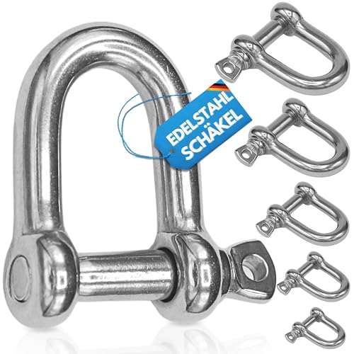 Rostfreie Schäkel Edelstahl 4-25mm Rostfrei | Schäkel V4A Edelstahl 304 | 2, 4, 10 Stück | Version Schäkel Edelstahl 5mm 2 Stück Rostfreie Schäkel Edelstahl 4-25mm Rostfrei | Schäkel V4A Edelstahl 304 | 2, 4, 10 Stück | Version Schäkel Edelstahl 5mm 2 Stück von Seildienst GOTEC