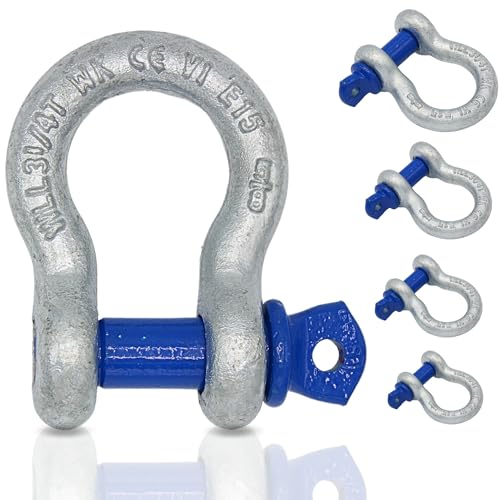 Schäkel geschweift 0,5t - 12t | Schäkel Set Stahl galvanisch verzinkt | 2, 4, 10 Stück | Version Schäkel 0,75t 2 Stück Schäkel geschweift 0,5t - 12t | Schäkel Set Stahl galvanisch verzinkt | 2, 4, 10 Stück | Version Schäkel 0,75t 2 Stück von Seildienst GOTEC