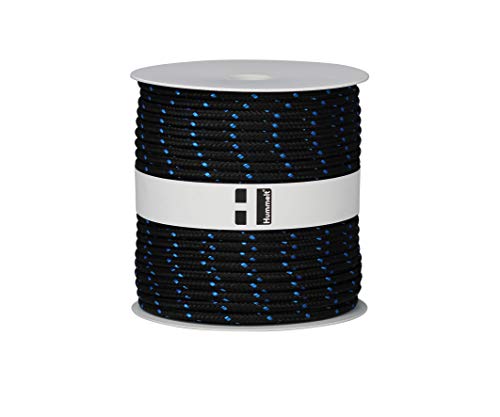 Hummelt® SilverLine-Rope Flechtleine Polypropylenseil 6mm 50m schwarz/blau auf Rolle von Hummelt