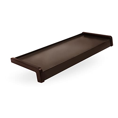 Seiletech.de Fensterbank Aluminium + Pulverbeschichtet | 110 cm | Bronze RAL 8017 | Tiefe 15 cm | Wetterfest | Inkl. PVC Endkappen | Fensterbrett | Aussenfensterbank | Outdoor | Fenstersims | Aussen von Seiletech.de