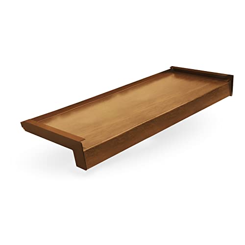 Seiletech.de Fensterbank Stahl + PVC Klebefolie | 140 cm | Eiche Gold RAL 8003 | Tiefe 15 cm | Wetterfest | Inkl. Alu Endkappen | Fensterbrett | Aussenfensterbank | Outdoor | Fenstersims | Aussen von Seiletech.de