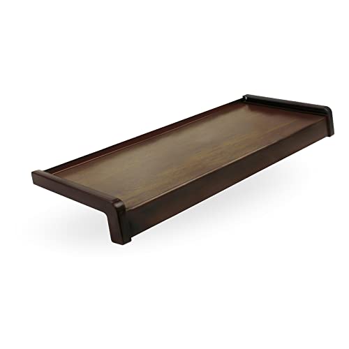 Seiletech.de Fensterbank Stahl + PVC Klebefolie | 50 cm | Nuss RAL 8011 | Tiefe 22,5 cm | Wetterfest | Inkl. PVC Endkappen | Fensterbrett | Aussenfensterbank | Outdoor | Fenstersims | Aussen von Seiletech.de