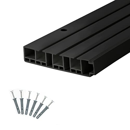 Seiletech.de GARDINENSCHIENE | 100cm | PVC | 3-läufig | schwarz | inkl. Befestigungsmaterial | 1m | Gardinen Schiene Vorhangschienen von Seiletech.de