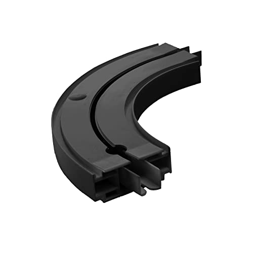 Seiletech.de GARDINENSCHIENE ENDRUNDBOGEN | Set 2 Stück | PVC | 1-läufig | schwarz | Gardinen Schiene Vorhangschienen von Seiletech.de