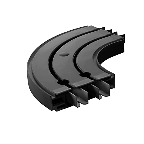 Seiletech.de GARDINENSCHIENE ENDRUNDBOGEN | Set 2 Stück | PVC | 2-läufig | schwarz | Gardinen Schiene Vorhangschienen von Seiletech.de