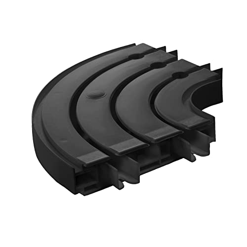Seiletech.de GARDINENSCHIENE ENDRUNDBOGEN | Set 2 Stück | PVC | 3-läufig | schwarz | Gardinen Schiene Vorhangschienen von Seiletech.de