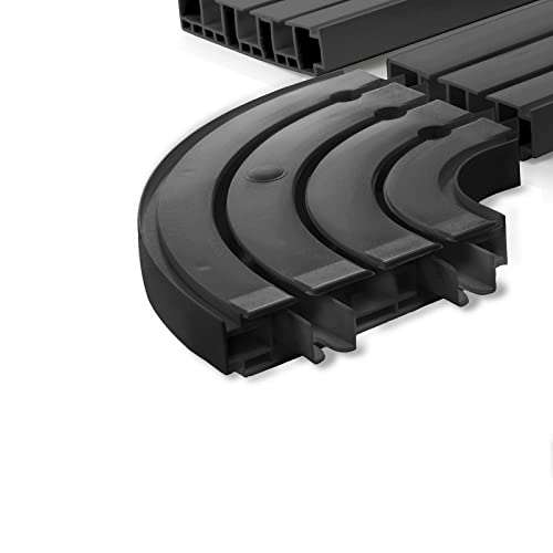 Seiletech.de GARDINENSCHIENEN und Rundbogen Set | 360cm | PVC | 3-läufig | schwarz | inkl. Befestigungsmaterial | 3,6m (4 x 90cm + 3 x Verbinder) | Gardinen Schiene Vorhangschienen von Seiletech.de