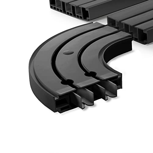 Seiletech.de GARDINENSCHIENEN und Rundbogen Set | 420cm | PVC | 2-läufig | schwarz | inkl. Befestigungsmaterial | 4,2m (150cm + 3 x 90cm + 3 x Verbinder) | Gardinen Schiene Vorhangschienen von Seiletech.de