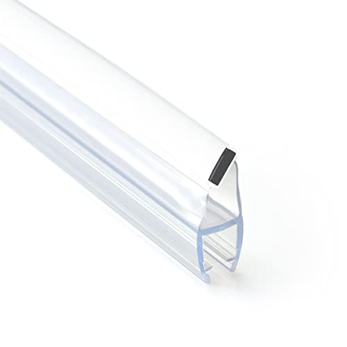 Seiletech.de Magnetdichtung UM01 | 2 m | Dichtung für 4mm 5mm 6mm Glastür | Transparent | Wasserabweisprofil | Duschabdichtung | Duschwand | mit Gummilippe | Schwallschutz | Duschdichtung von Seiletech.de