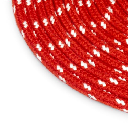 Seiletech.de Polyesterseil | 12mm | 10m | Rot mit Weiss Flecken | Schotseil | Kordel | 16-Fach geflochten | guter Griff von Seiletech.de