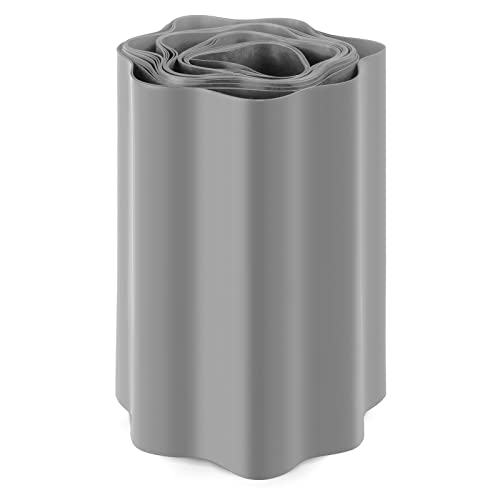 Seiletech.de Rasenkante | Kunststoff | hellgrau | 9 m x 25 cm | Garteneinfassung | Beeteinfassung | Mähkante | Rasenrandbegrenzung | Beetumrandungen | Beetbegrenzung | Dekorative rasenabschlusskante von Seiletech.de