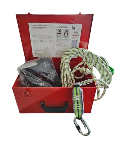 Absturzsicherung Dach- Wartungs Koffer Fallschutz Set mit 10 m Kernmatel Statikseil 11,9 mm Absturzsicherung Dach- Wartungs Koffer Fallschutz Set mit 10 m Kernmatel Statikseil 11,9 mm von Seilflechter