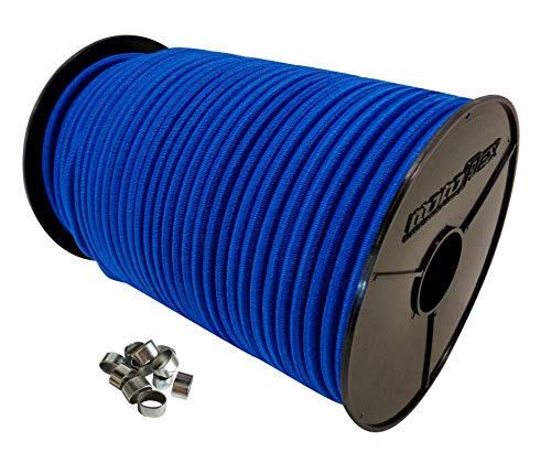 10mm 30m Expanderseil Gummiseil + 50 Würgeklemmen mit PE Mantel Gummileine Planenseil Seil Plane in Blau von Seilwelt