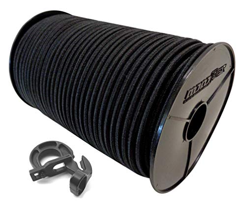10mm 40m Expanderseil Gummiseil + 10 Easyfix Haken mit PE Mantel Gummileine Planenseil Seil Plane in Schwarz von Seilwelt