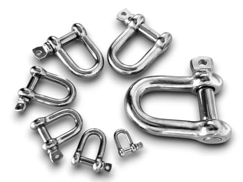 4mm 2 Stück Edelstahl Schäkel D Form für Ketten AISI 316 V4A von Seilwelt