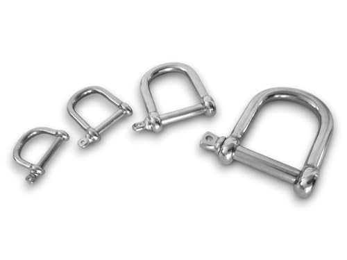 Seilwelt 6mm 20 Stück Edelstahl D Schäkel extra breit für Ketten AISI 316 V4A von Seilwelt