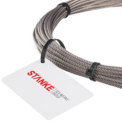 Seilwerk STANKE Drahtseil für Seilwinde Edelstahlseil 4mm 7x19 INOX Stahlseil rostfrei Geländer Edelstahl, 20m von Seilwerk STANKE